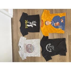 Lot of 4 - 18-24 months band baby girl rapper RBG tees EUC